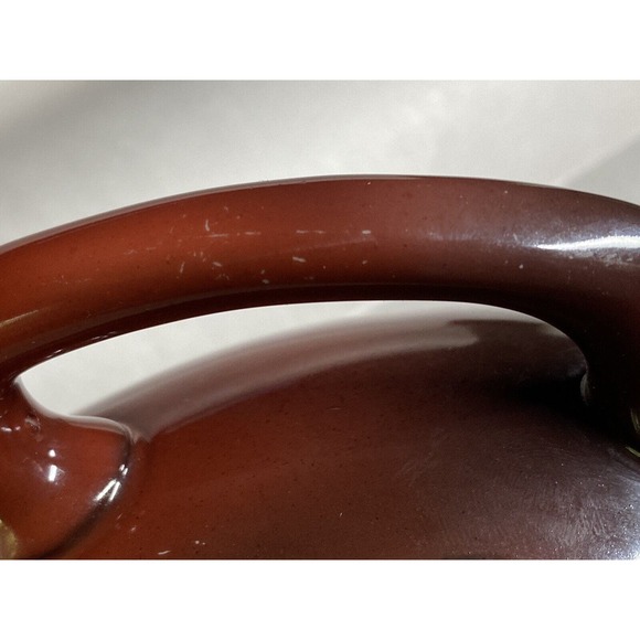 Antique 3 Handle Portrait Cup Mug Ceramic Ombre Red To Brown/Germany Signed - Picture 9 of 10